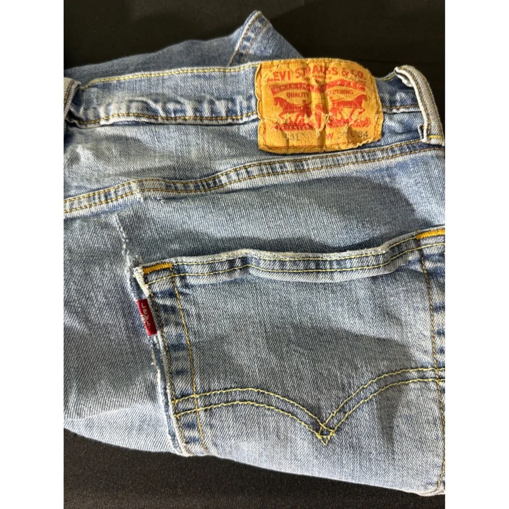Levi's 541 Athletic Taper Jeans 36x34 Blue Excellent Medium Wash Denim Stretch